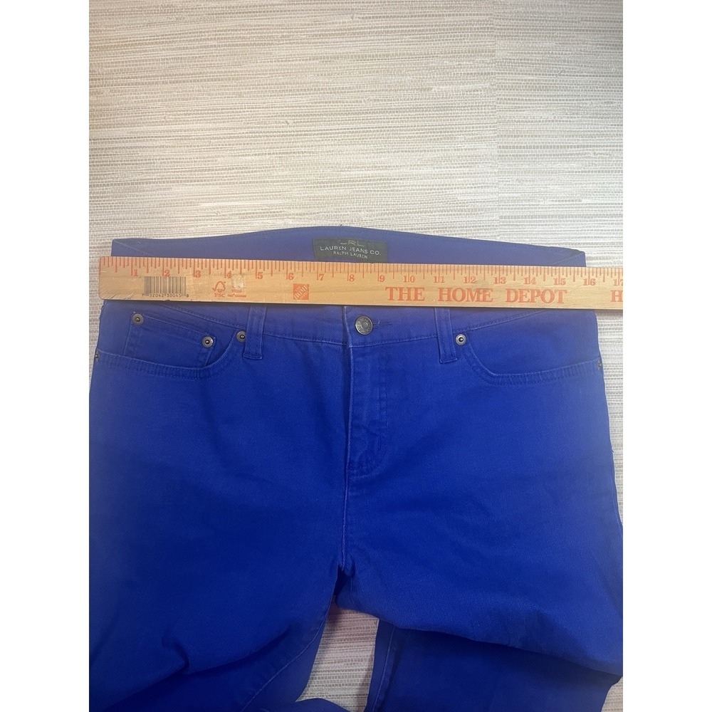 Lauren Ralph Lauren Pants Womens 10 Bright Blue Mid Rise Straight Stretch Jeans - Picture 5 of 7